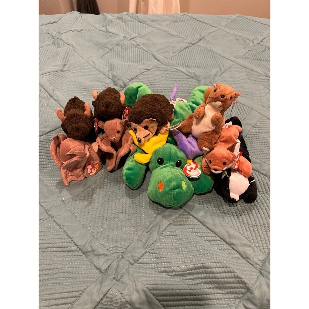 Beanie Babies Plain and Woodland Creatures Lot (9 Total)‎